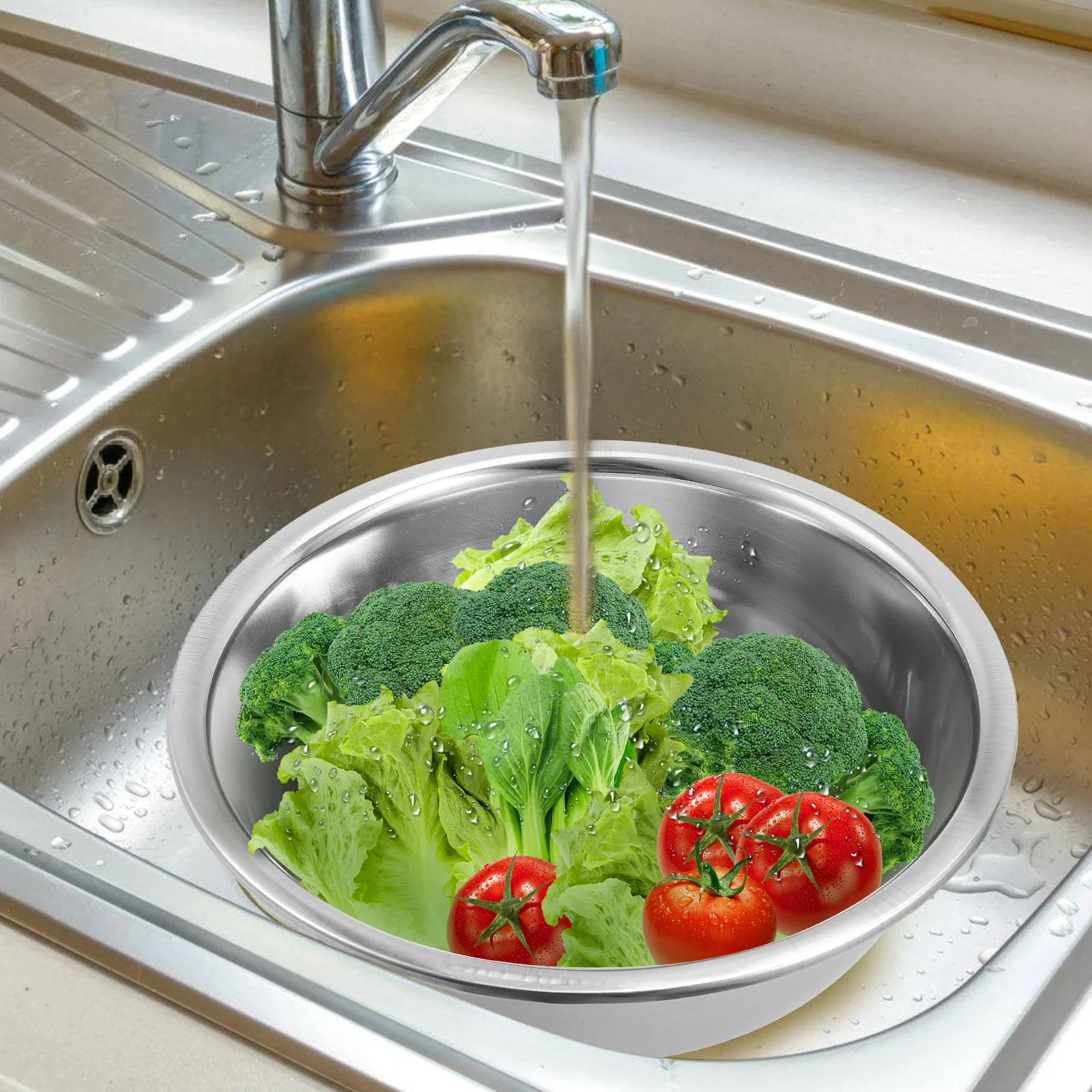 Stainless Steel 304 Soup Bowl Home Tableware Kitchen Sink Durable Reusable Soup Bowl Easy Clean Stackable Storage