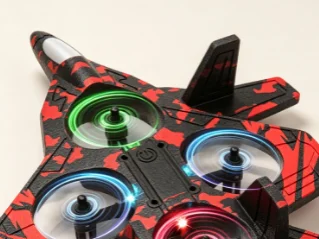 HTMCK Foam Airplane Glider 2.4G Remote Control Stunt Aircraft with LED Lights EPP Fighter Plane Toy for Kids Gifts image 6