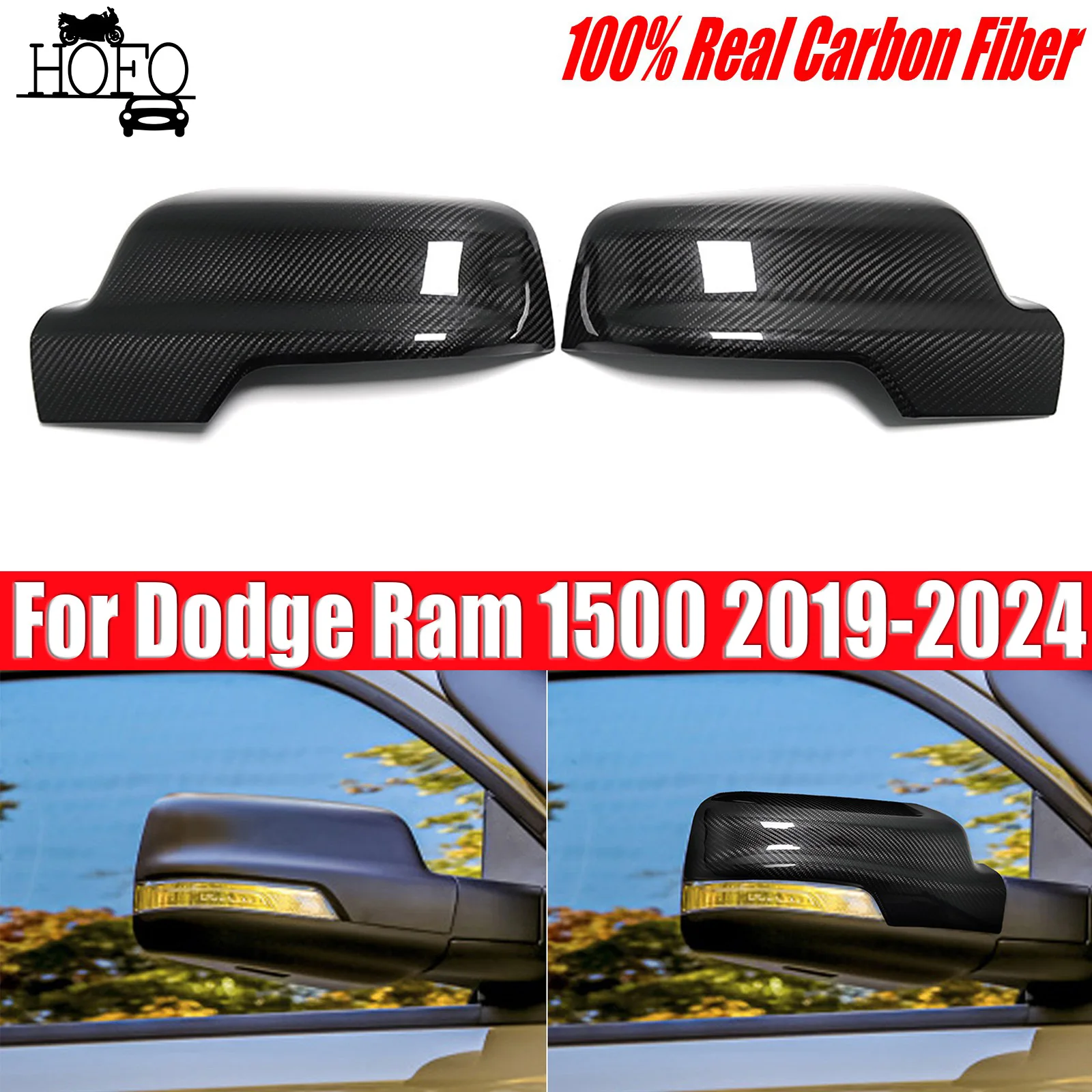 

Корпуса боковых зеркал из карбона для Dodge RAM 1500 TRX Off-Road 2019 2020 2021 2022-2023 гг.