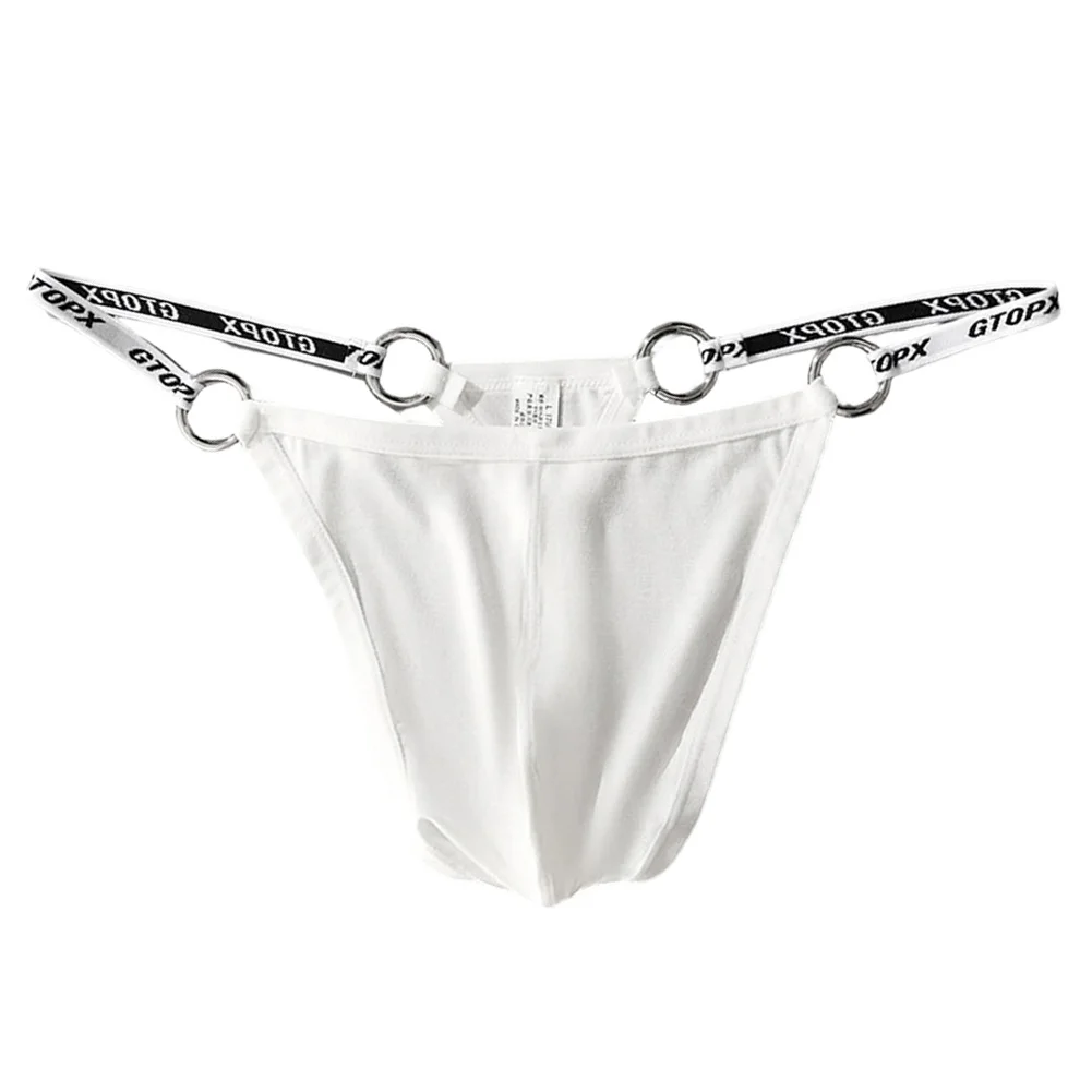 

Men Thongs G Strings Briefs Sheer Underwear Low Rise Pouch Breathable Elastic Strap Underpant Homme Half Hip Coverage Lingerie