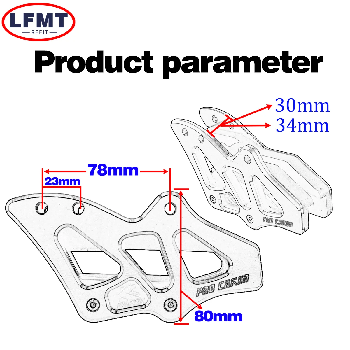 30mm/34mmCNC Aluminium Motocross Alloy Chain Guide Guard For Honda CRF250R CRF450R CRF250RX CRF450RX CRF250X CRF450X CR125 CR250