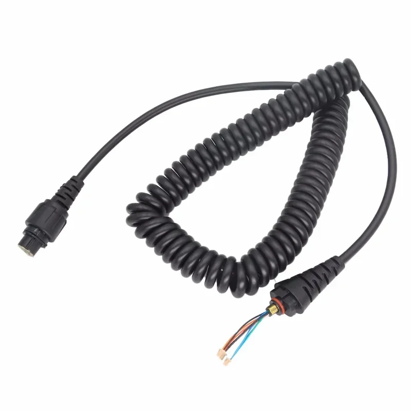 For Hytera SM25A1 Remote Speaker Microphone 10-Pin Spring Cable Connector Stretchable Microphone Speaker Cable