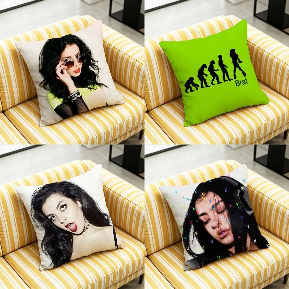 For Charlie XCX Brat Throw Pillow Case 40cm 45cm 30cm 50cm Sofa Custom Square Pillowcase Cushion Cover