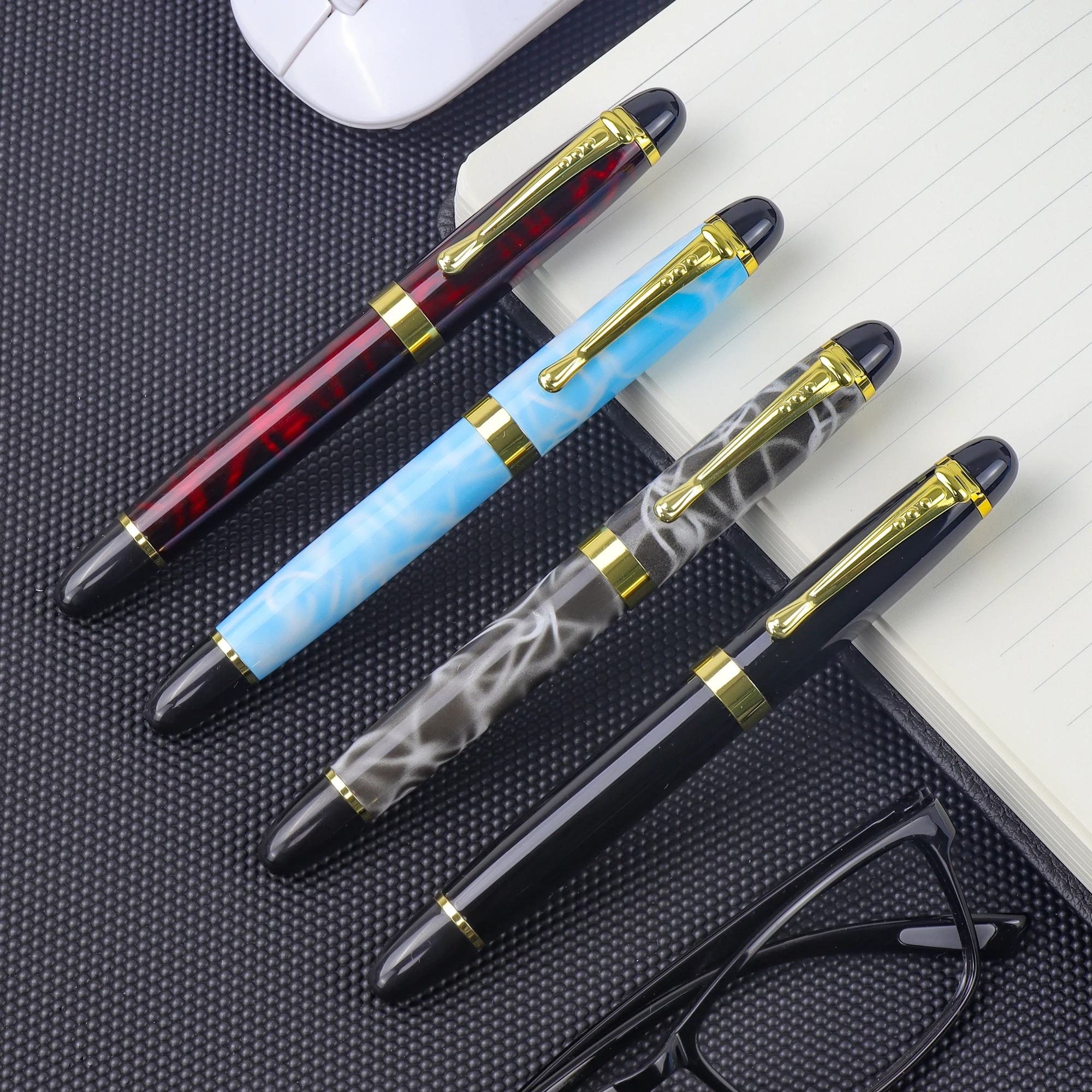 1 Of Premium Marble Pattern Fountain Pen Set - Exquisite Design, High Quality, Luxury Choice, Metal Pen