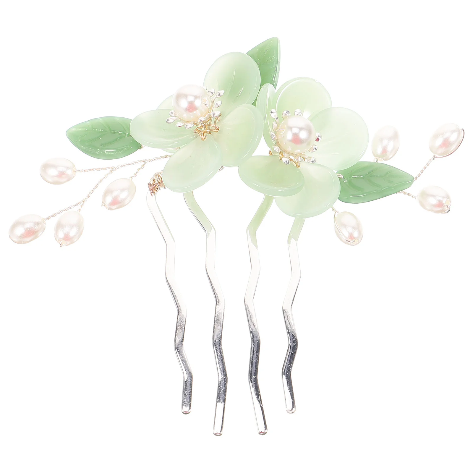 

Hair Clasp Flower Combs for Women Classical Original Design Wedding Alloy Glass Hanfu Bride Girls Pearl