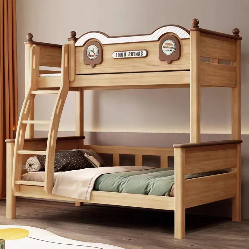 

Two-layer high and low bunk beds, all solid wood children's beds, mother and child beds, two-layer youth rubber