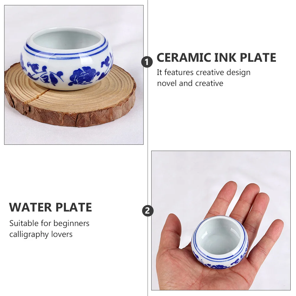 

6 Pcs Ink Chinese Dish for Dip Pen Well Empty Inkwell Calligraphy Bowl Painting