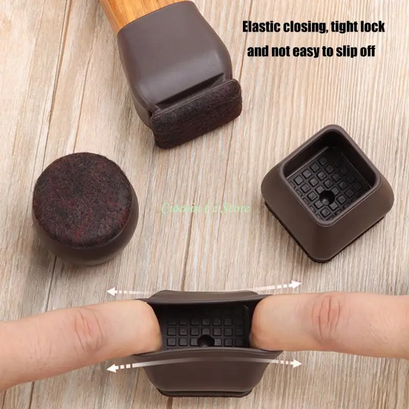 

X90F 8 шт., фетровая нижняя часть, чехол для ножек мебели, защита для ножек стула, колпачки для ножек стола, прочный деревянный