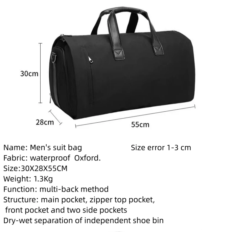 Men\'s Suit Bag Large-capacity Inner-bin Handbag Dry-wet Separation Business Trip Bag Storage Suit Bags Handbag