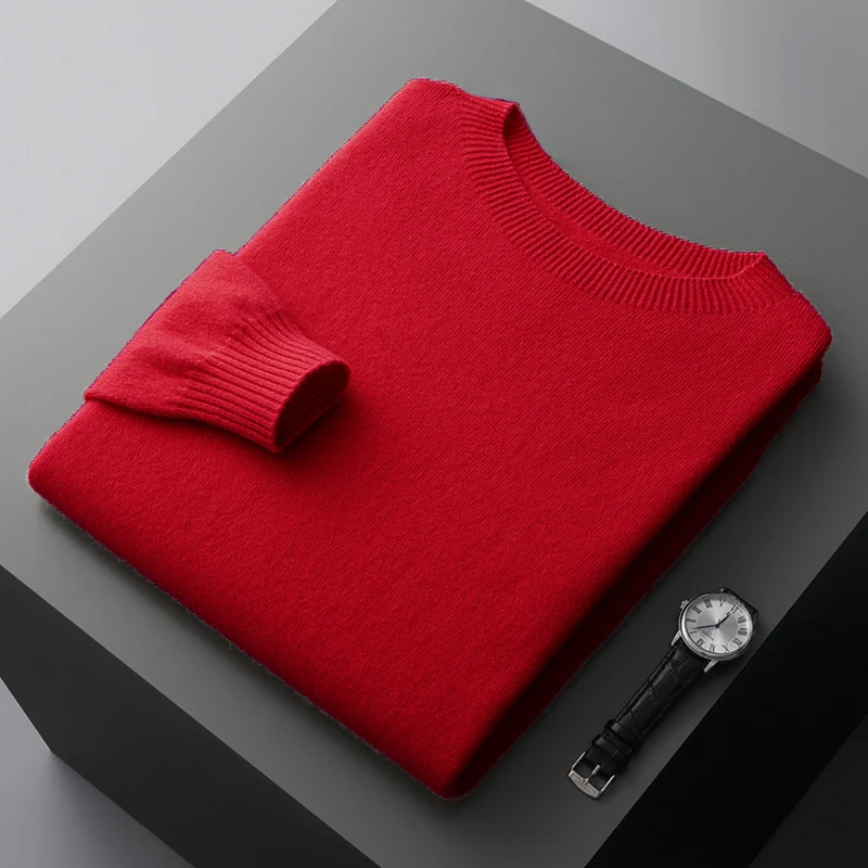 Autumn And Winter New Cashmere Men\'s Semi-Turtleneck Wool Knitted Bottoming Shirt Sweater Thickened And Warm