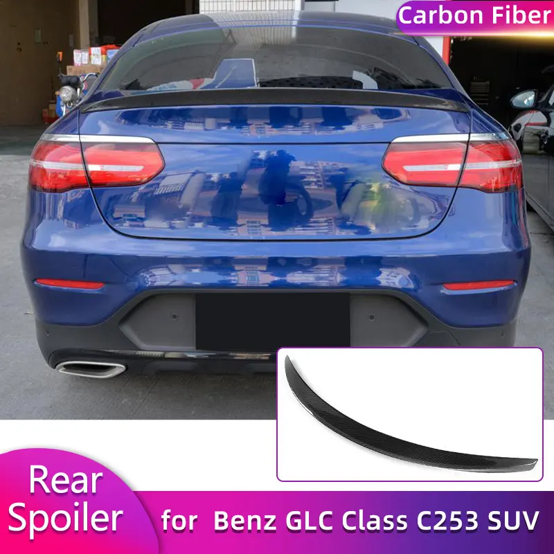 Carbon Fiber Rear Trunk Spoiler Wings for Mercedes Benz GLC Class C253 SUV Coupe GLC43 AMG 2016-2018 Rear Spoiler Boot Wing Lip