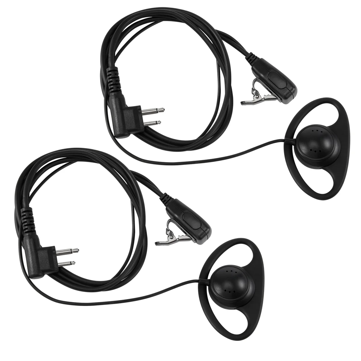 (2 Pack) 2Pin Advanced D Shape Clip-Ear Ptt Headset Earpiece Mic For Motorola 2 Way Radios Gp88S Gp300 Gp68 Gp2000 Gp88 Gp3188 C