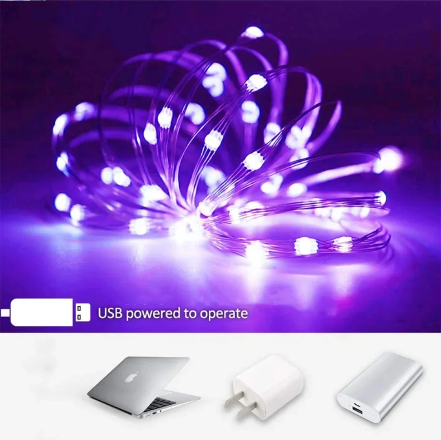 20M USB LED String Lights Copper Silver Wire Garland Light Waterproof Fairy Lights For Christmas Wedding Party Decoration