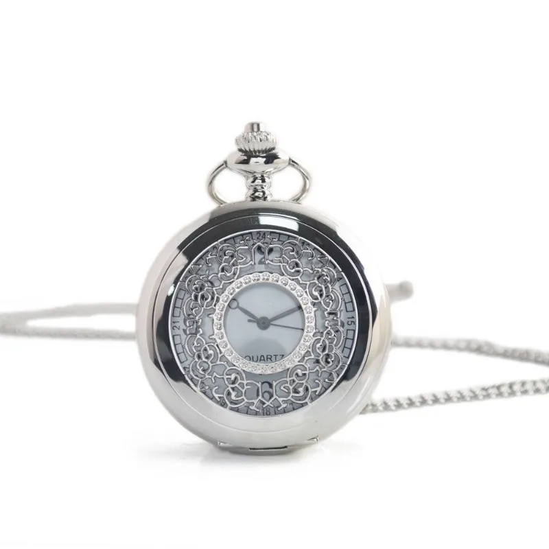 Reloj de bolsillo retro plegable calado tallado Shi Ying cadena de reloj de bolsillo hombres y mujeres ocio