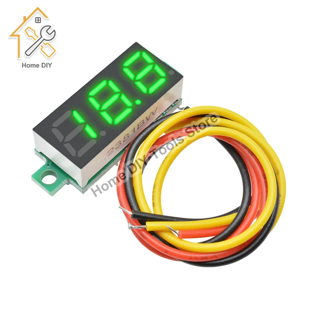 0.28 Inch DC LED Digital Voltmeter 0-100V Voltage Meter Auto Car Mobile Power Voltage Tester Detector 12V Red Green Blue Yellow