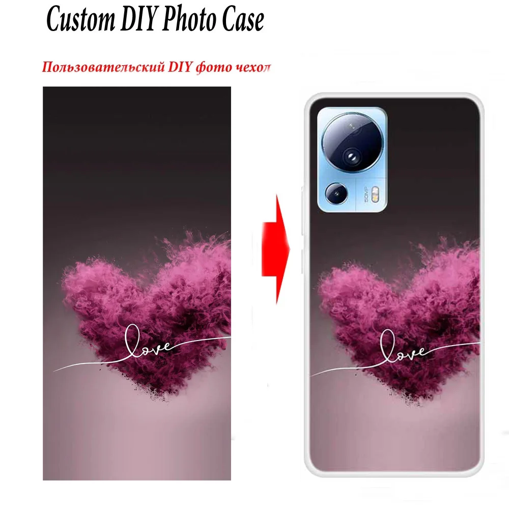 Customized Phone Cases for Xiaomi 13 Lite 15 12 Pro Cover DIY Design Photo Picture Fundas For Xiaomi 14 12T Pro Clear TPU Case