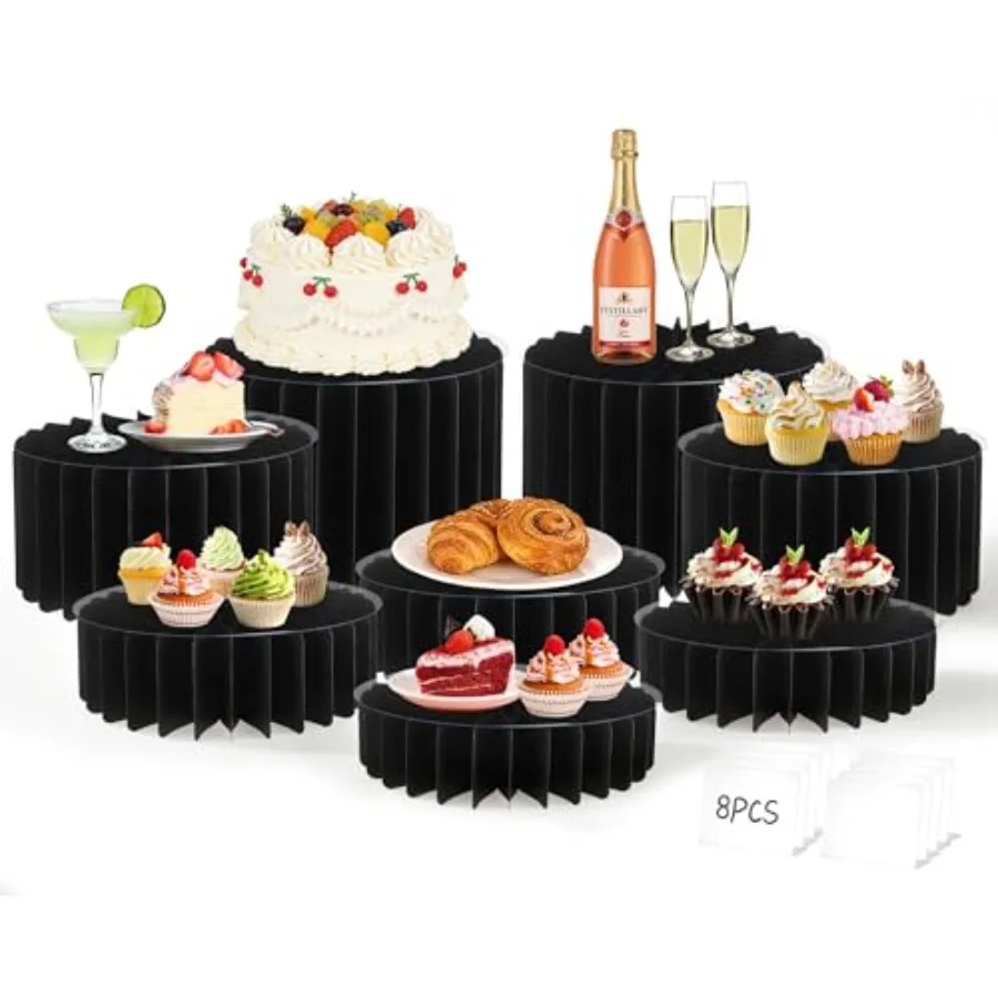 

Buffet Risers Display Stands Foldable Food Risers for Buffet Table Tall Cake Cupcake Stands Cardboard Cylinder Stand Dessert Ta