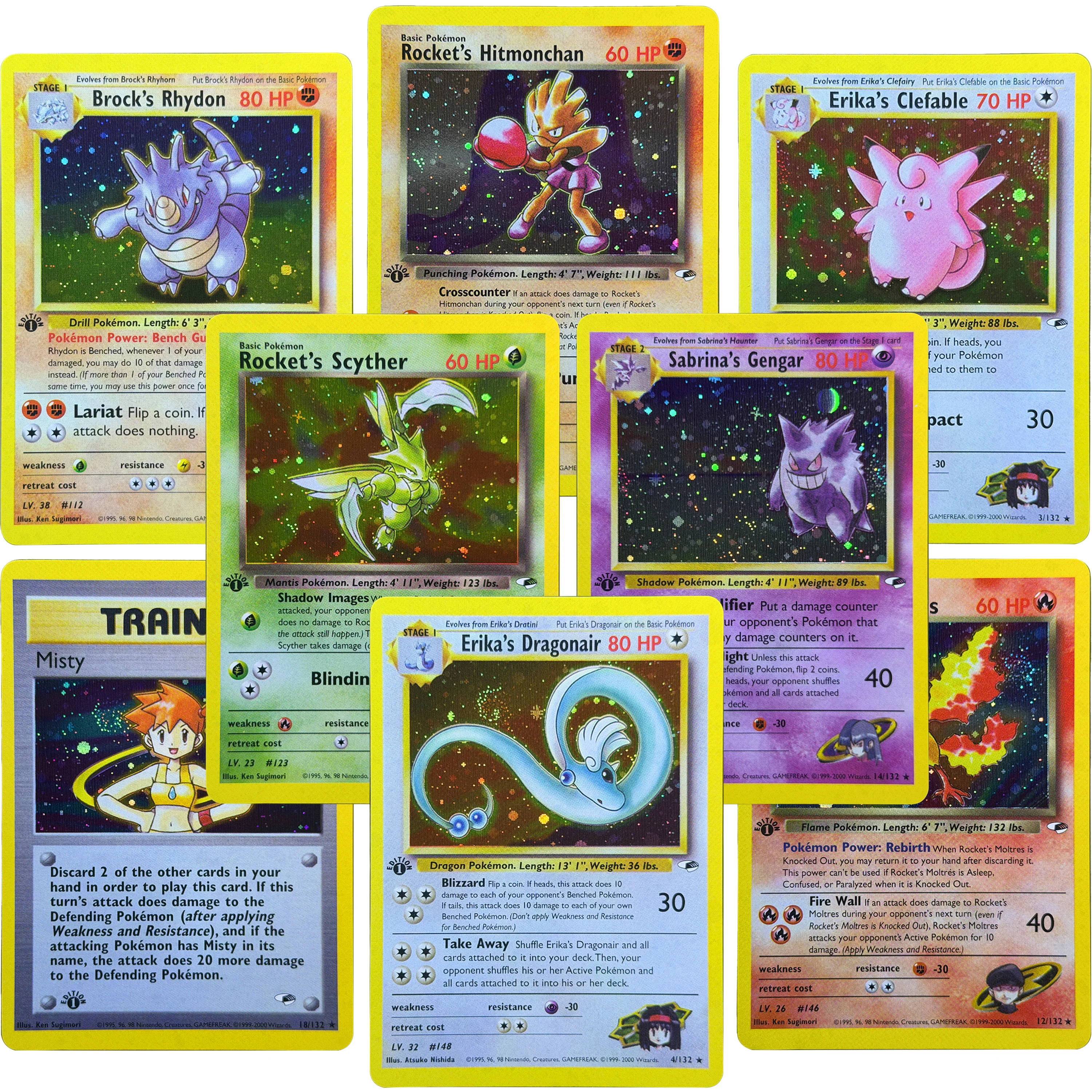PTCG TCG Gym Heroes Holo Foil 1st Ed Collectible Staples Holo Rare Proxy Cards Collectible Staple Fan Favorite