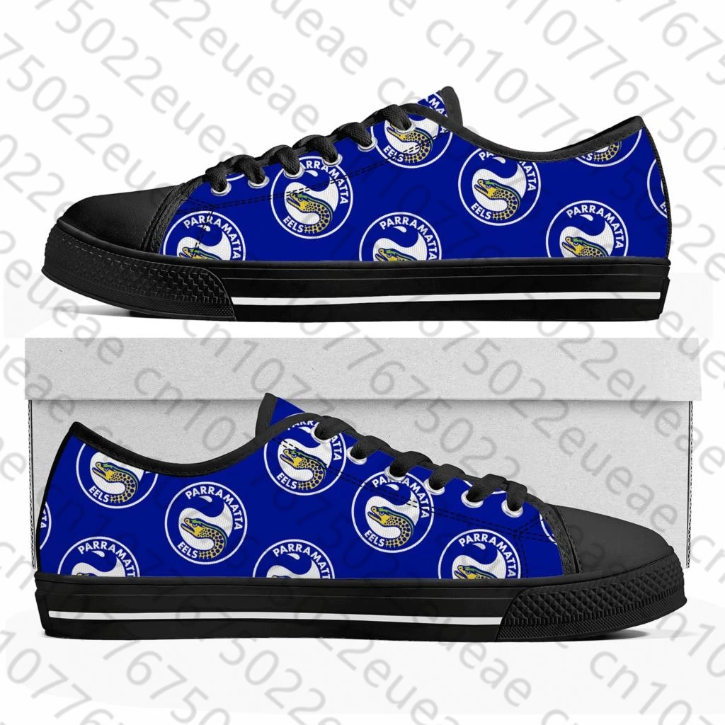 Parramatta Eels Australian Rugby Low Top Sneakers Mens Womens Teenager Canvas High Quality Sneaker Casual Custom Made Shoes DIY