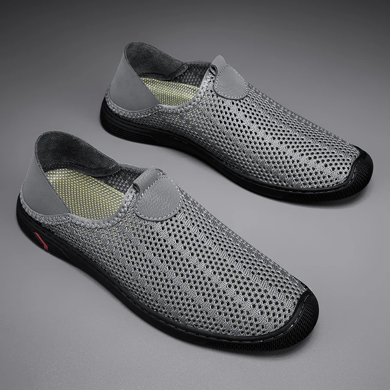 

Лидер продаж 2024, мужская повседневная обувь в сетку, Европа, Америка, летние дышащие лоферы на плоской подошве, повседневная мужская рабочая обувь для поездок на работу