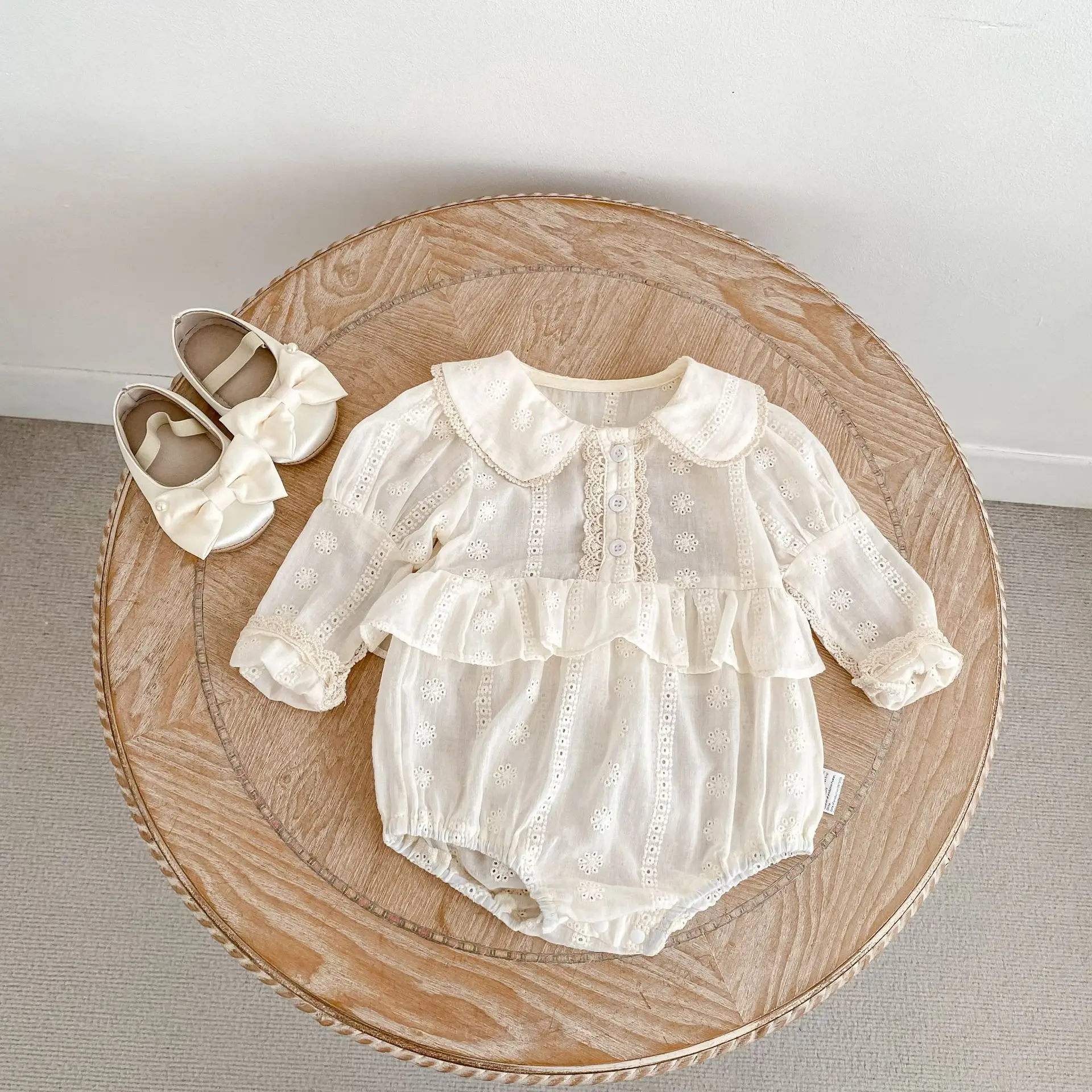 0-24M Newborn Kid Baby Girl Autumn Clothes Cotton Long Sleeve Romper Elegant Cute Sweet Princess Jumpsuit Outfit