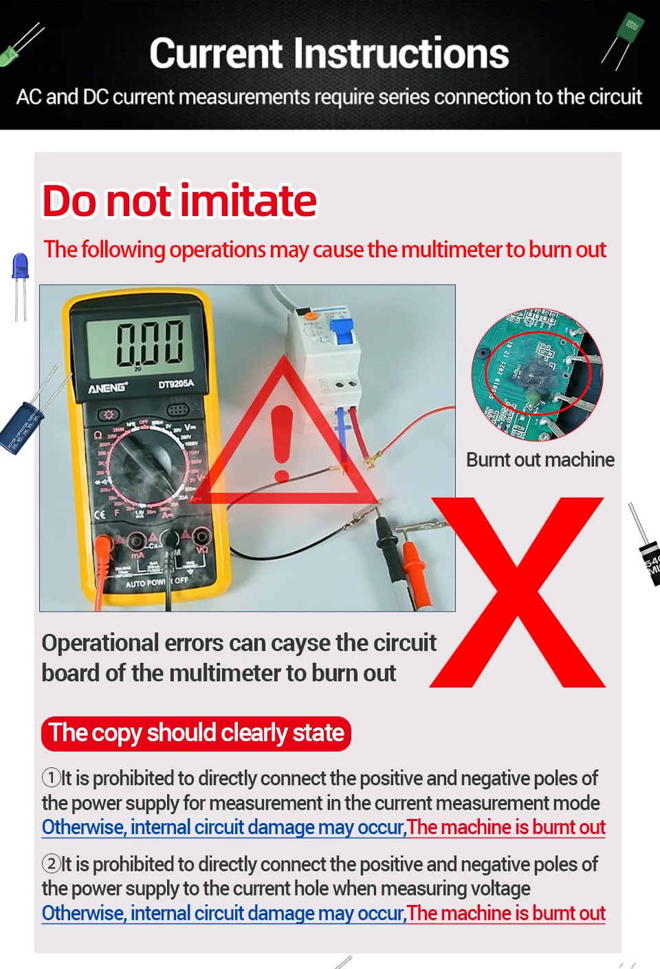 ANENG SZ852 Digitalmultimeter 1999 Zähler AC/DC Spannung/Strom Widerstand Batterie Multiparameter-Messgerät Elektrowerkzeug – Detail 15