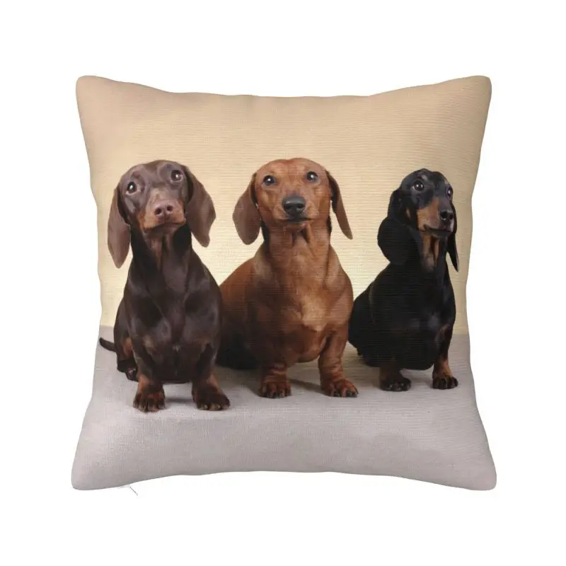 Custom Luxury Dachshund Throw Pillow Cover Home Decorative Square Badger Sausage the Wiener Dog Cushion Cover Pillowcover