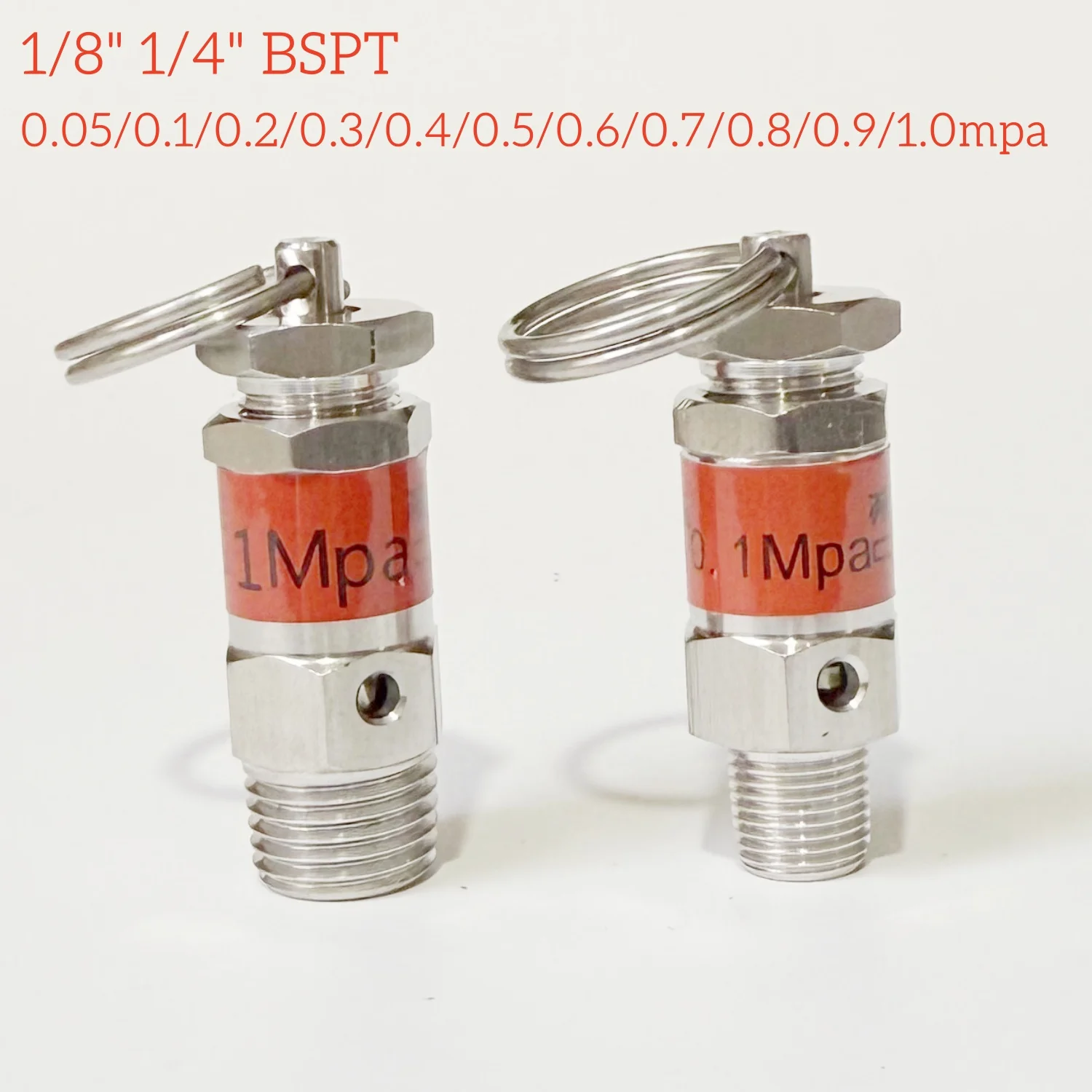 

1/8 "1/4" BSPT наружная резьба из нержавеющей стали 304, безопасный предохранительный клапан сброса давления, пружинный вентиляционный выпускной клапан