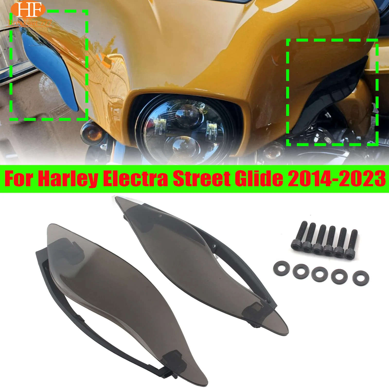 

Motorcycle Side Wing Windshield Adjustable Fairing Air Deflector For Harley Electra Street Glide 2014-2023