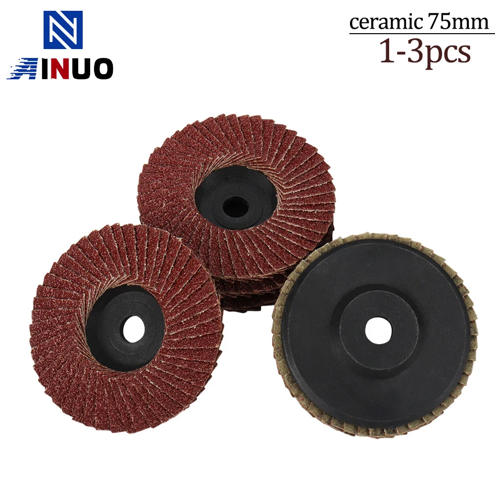 

1/3pcs 75mm Flat Flap Discs 3" Ceramic Grinding Wheels Flap Discs Sanding Disc For Angle Grinder Wood Abrasive Tool