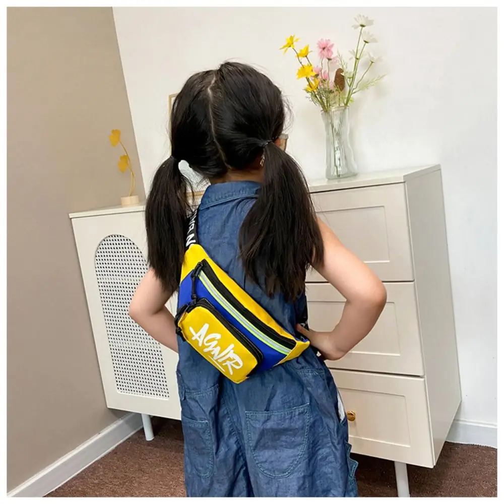 New Fashion Durable Oxford Mini Waist Bag Cute Letter Fanny Pack Banana Bag Boys