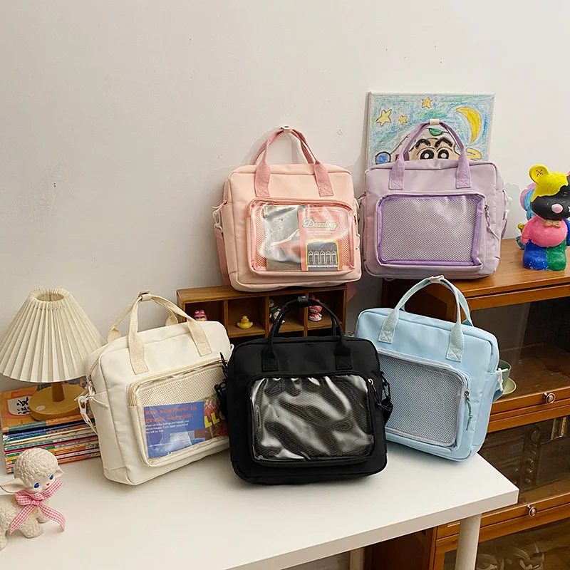 Bolsa Escolar de gran capacidad para niñas adolescentes, mochilas transparentes de moda, todo fósforo, Ita handag, nueva moda, 2024