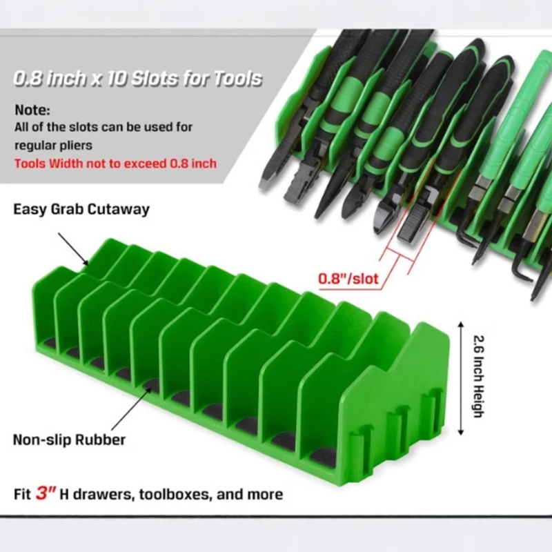 Plier Storage Rack Cutter Hammer Tool dengan 10 Slot untuk Garage Gunakan D2rd