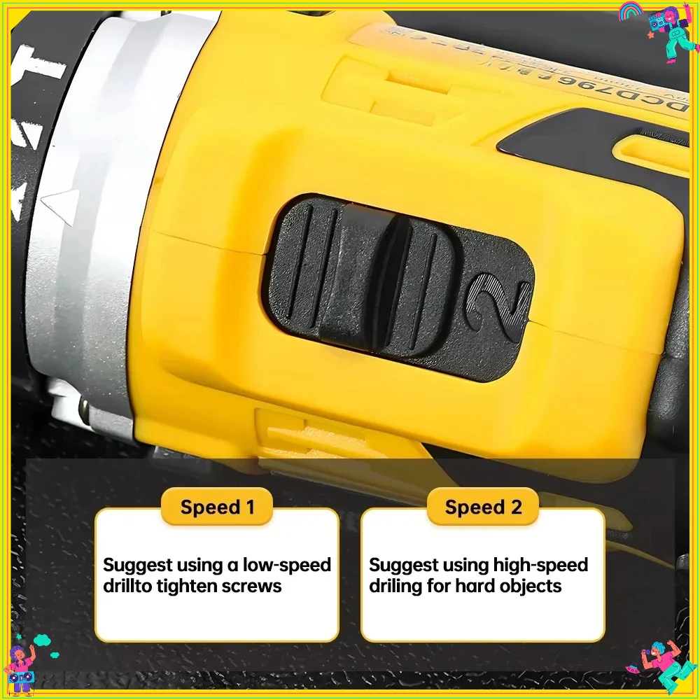 Fit Dewalt DCD796 Brushless Impact Drill Brushless Drill Multifunctional Rechargeable Portable 20V Battery Power Tools