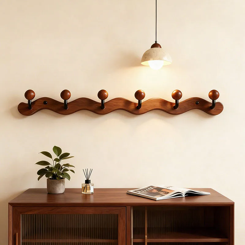 Wooden Wall Coat Racks Clothes Organizer Open Luxury Living Room Hotel Hanging Modern Coat Racks Display Perchero Home Furniture