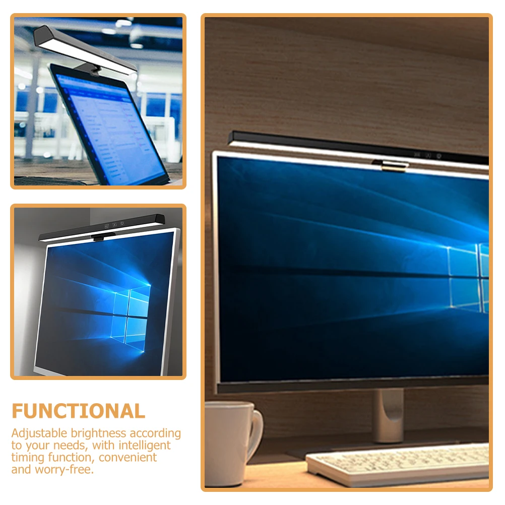 

Anti Blue Light Eye Protection LED Desk Lamp 50CM Black Dimming Timer Asymmetric Design Monitor Screen Lamp Bar Computer USB