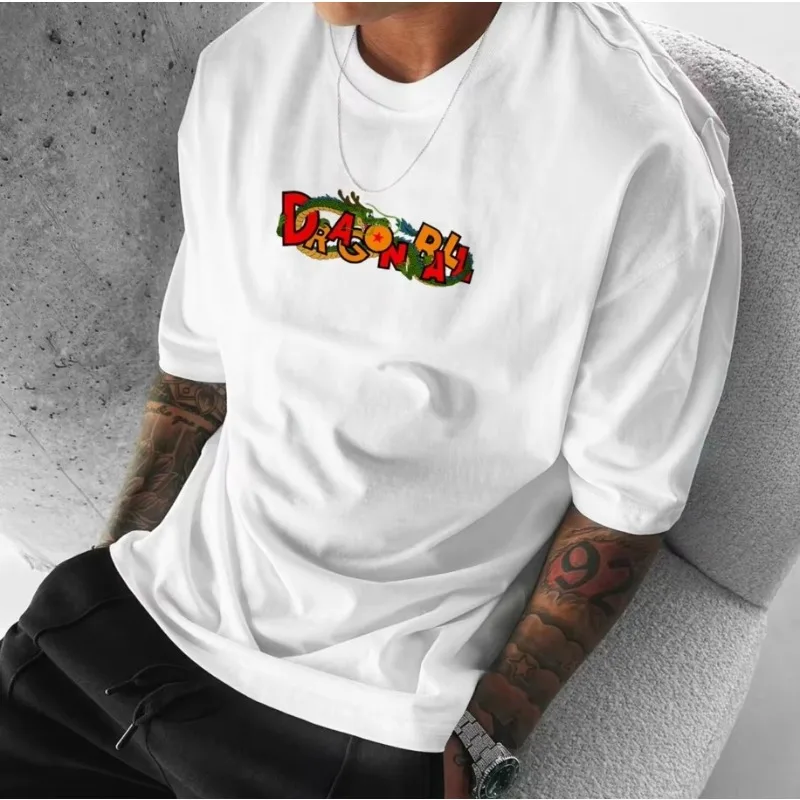 Dragon Ball Print Short Sleeve Cotton T-Shirt Son Goku Vegeta Men Women Clothes Harajuku Y2k Tee Vintage Summer Streetwear Tops view 6