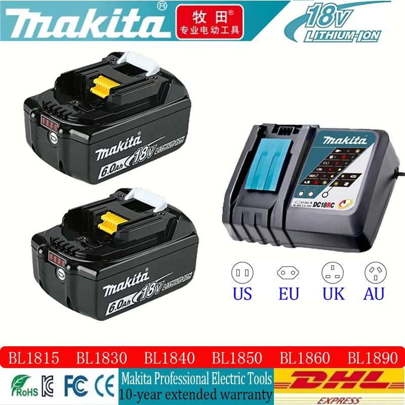 

18V 6.0Ah 100% original Makita Rechargeable Battery ,For Makita BL1830 BL1830B BL1840 BL1840B BL1850 BL1850B Power Tools Battery