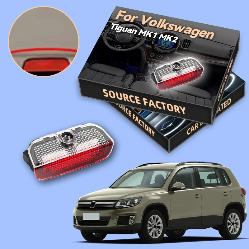 

2026 Hot Sticker LED Car Door Projector Ghost Shadow Welcome Light Accessories For VW Tiguan MK1 MK2 Scirocco MK3 Touran 5T1 Art