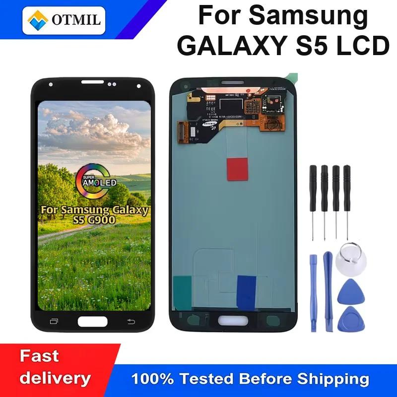 5.1“Super AMOLED LCD For Samsung GALAXY S5 LCD G900 G900F Display Touch Screen  Easy Installation Digitizer Assembly Replacement