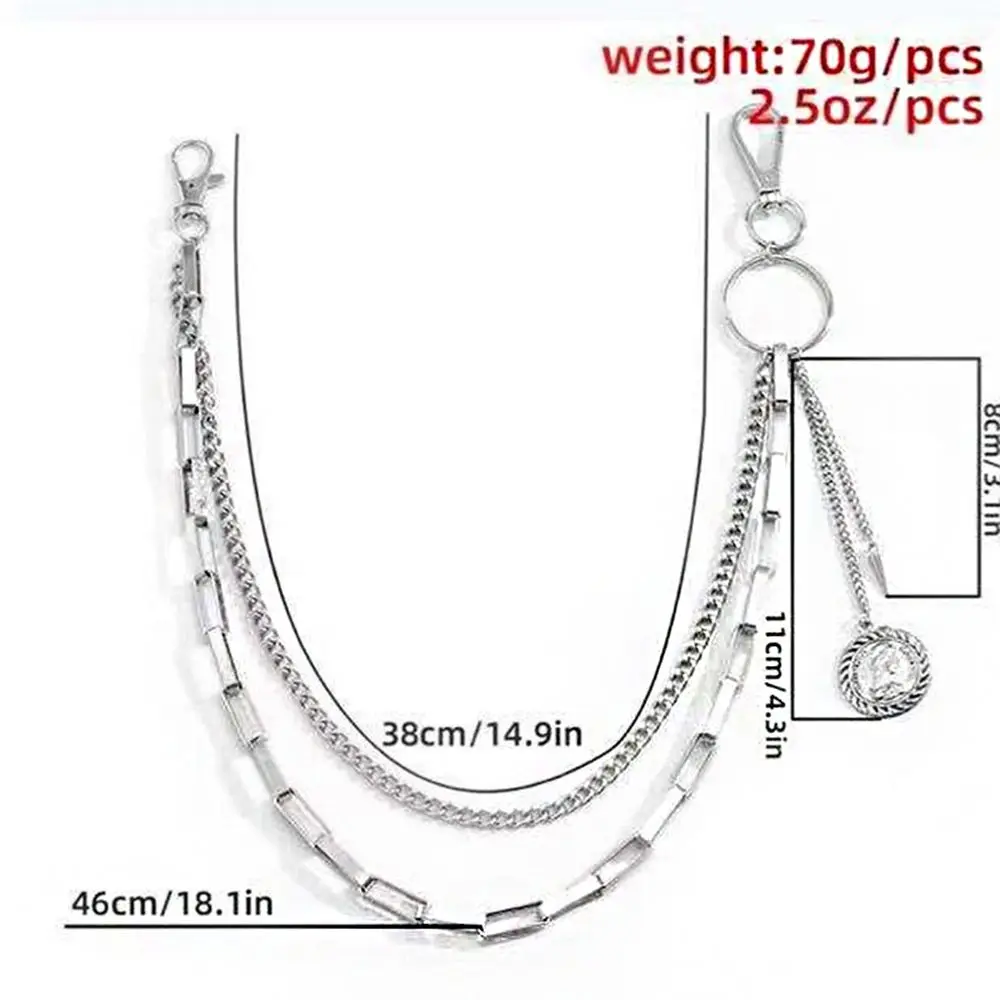 Meerlagige Vijfpuntige Ster Sieraden Cadeau Hart Dubbellaags Vrouwelijke Riem Ketting Metalen Tailleketting Punk Broek Ketting Holle Kruis