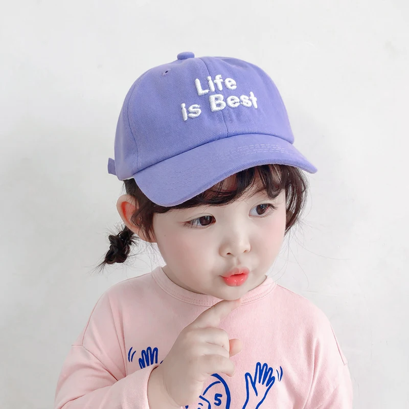 Kids Boys Girls Baseball Hats Autumn Spring Cotton Letter Embroidery Baby Peaked Caps Baby Sun Hats 7 Colors