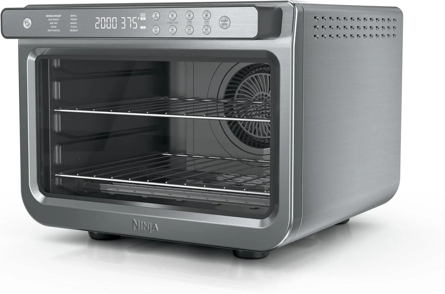 

XL Air Fryer Toaster Oven: Bakes 20 Cookies, Fits 12lb Turkey. Pizza, Toast, Bake, Air Fry & Reheat. 1800W Stainless Steel