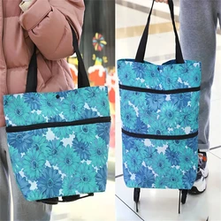 Colorful Shopping Bag For Trolley Foldable Large Capacity Supermarket Shopping Purchase Storage Bag For Shopping Carring Cart