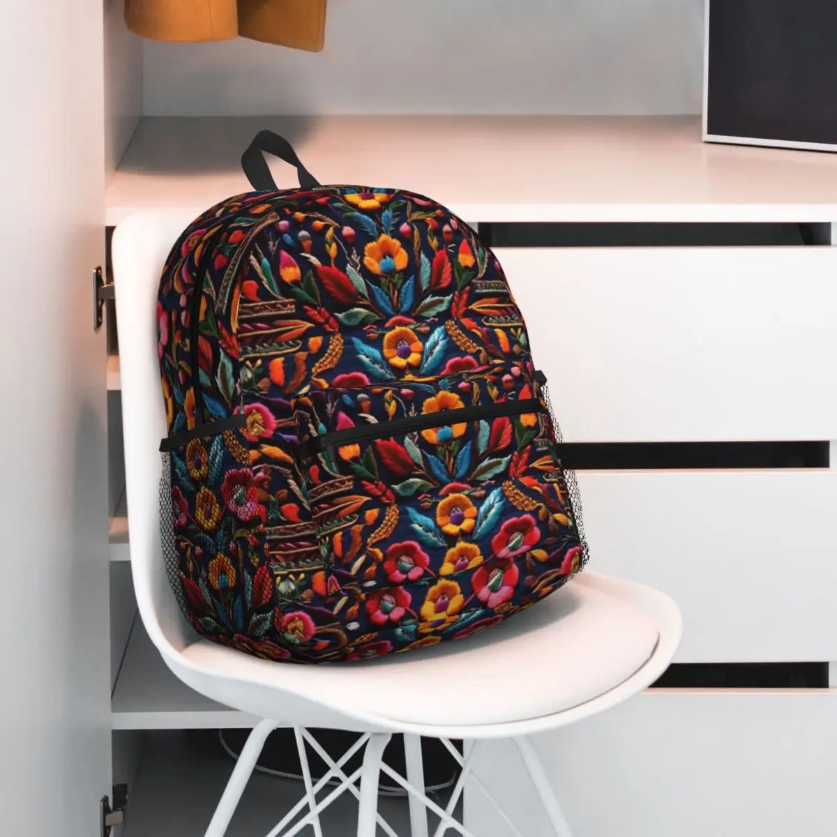 

Рюкзак с мексиканской вышивкой и цветочным принтом, рюкзак большой емкости, детская сумка для книг, школьная сумка, сумки на плечо для мужчин и женщин