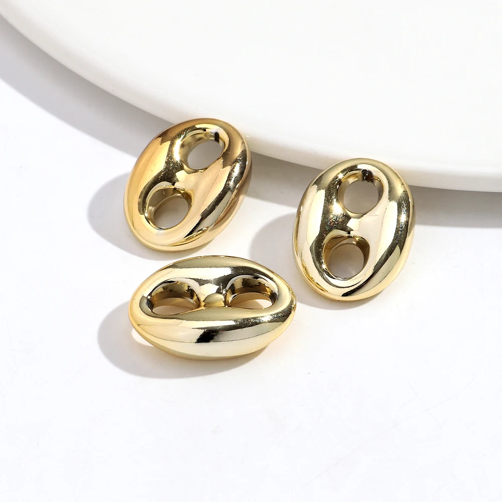 5 stks Goud Kleur CCB Koffieboon Link Ringen Varken Neus Losse Kralen Connector voor het maken van sieraden DIY Oorbel Ketting Accessoires