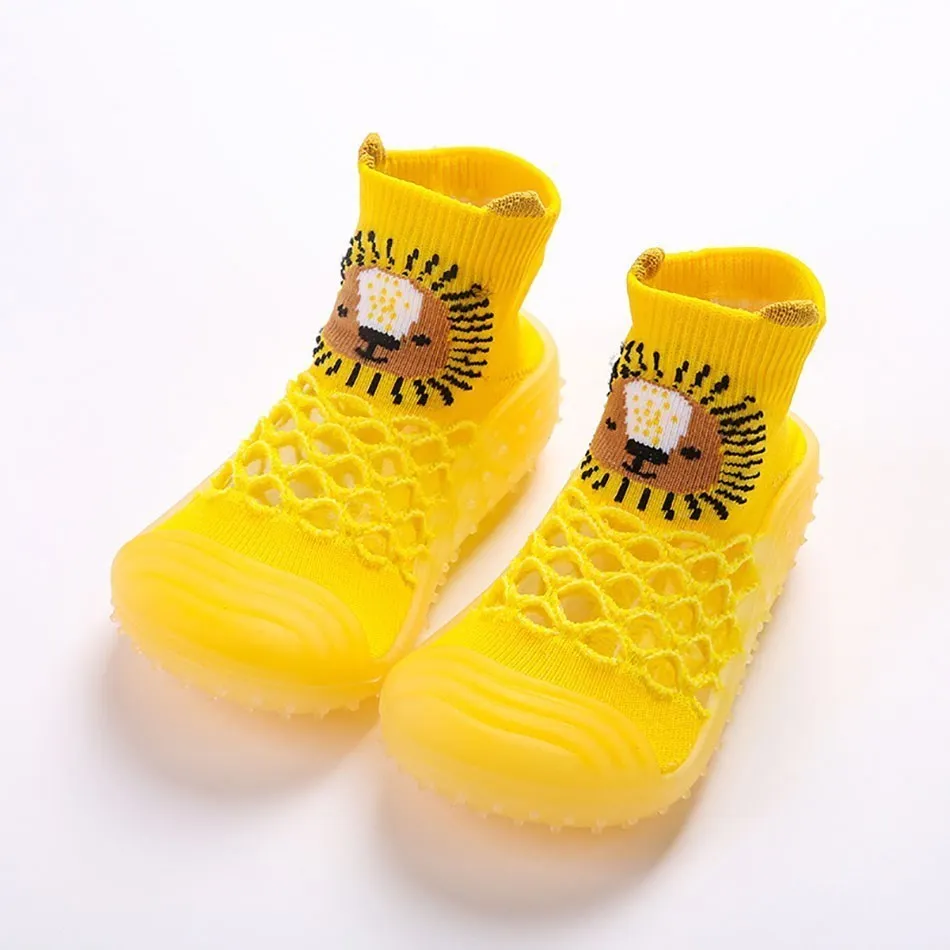 0-3Years months Baby Socks Shoes Soft Leather Sole Shoes Toddler Pre-walk Shoes Cute Bear Duck Semi-high Cotton Knitting Sock