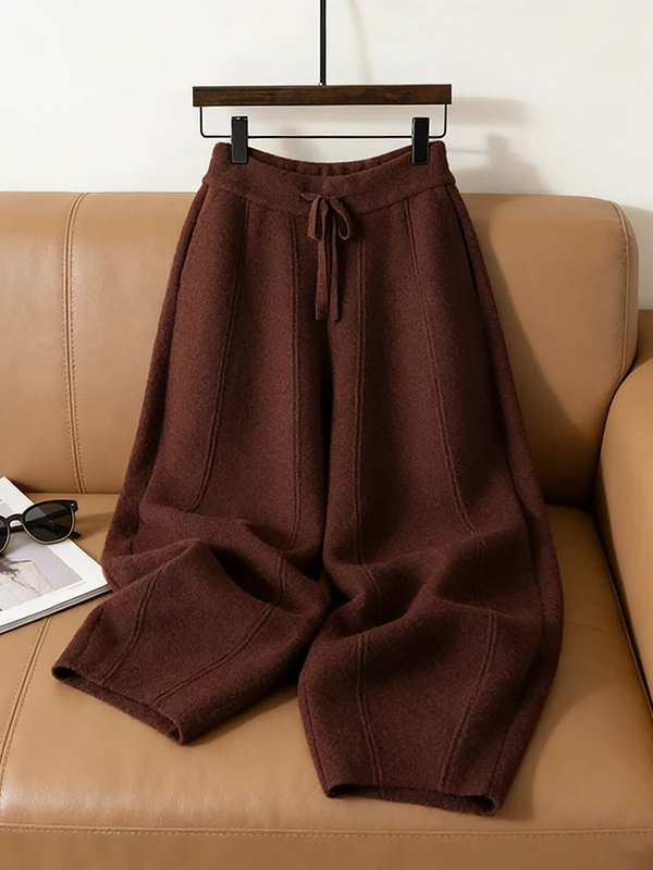 

Loose High Waist Harlan Casual Double-sided Fleece Wide Leg Pants Women's plus Size Spring Fashion Trendy Scythe Pants