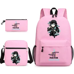 Cartoon Tokitou Muichirou Backpack Teenage School Backpack Shoulder Bag Pencil Bag Anime Tokitou Muichirou Backpack