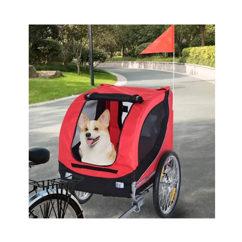 2 em 1 grande vagão de bicicleta para cães, carrinho de reboque para animais de estimação, carrinhos de corrida